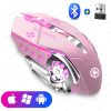 VUUV Rechargeable 2.4GHz Wireless Mouse with USB, Compatible for Laptop, MacBook PC Computer and Bluetooth Backlight Feature for iPad Tablet Phone 12 1
