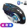 VUUV Rechargeable 2.4GHz Wireless Mouse with USB, Compatible for Laptop, MacBook PC Computer and Bluetooth Backlight Feature for iPad Tablet Phone 13 2
