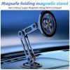 All Phones Compatible 720° Rotating Metal Magnetic Car Phone Holder - Foldable Magsafe Stand, Air Vent Magnet Mount GPS Support 13 3