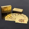 Euro Style Gold Foil Poker Cards - Waterproof Plastic Playing Card Game Props, Magic Tools and Holiday Collectibles for Party Gifts 12 3
