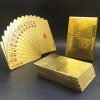 Euro Style Gold Foil Poker Cards - Waterproof Plastic Playing Card Game Props, Magic Tools and Holiday Collectibles for Party Gifts 15 6