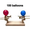 2-Player Fast-Paced Balloon Fight Party Game: Bamboo Man Battle Wooden Fighter Bots with Inflatable Heads for Kids 10 0|