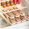 New Automatic Rolling Double-layer Egg Dispenser, Egg Holder Dispenser for Refrigerator, Holds 15 Eggs, Space-Saving Egg Storage 15 6